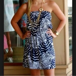 Lilly Pulitzer Atwood Dress in Oh Cabana Boy navy white print